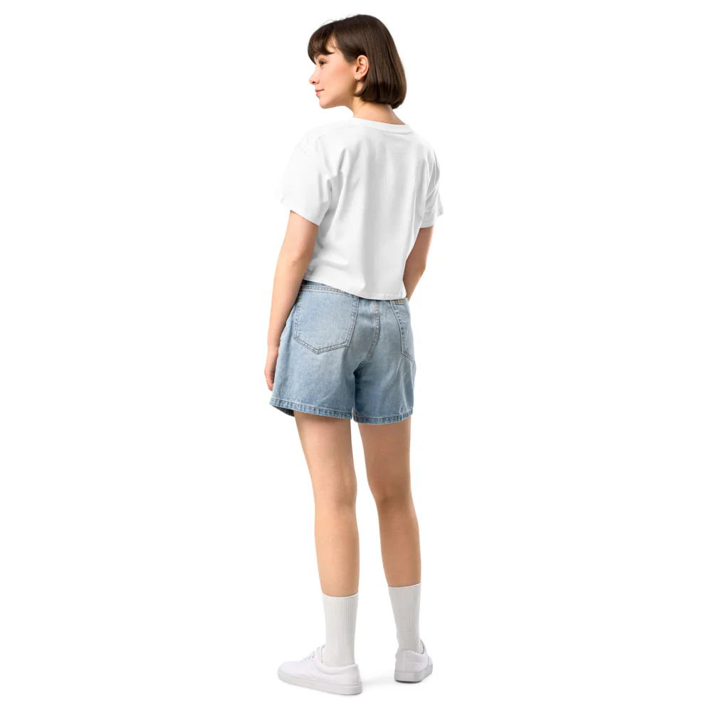 Cinemark Women's Cropped T-Shirt "Just Here For The Popcorn" - Image 4