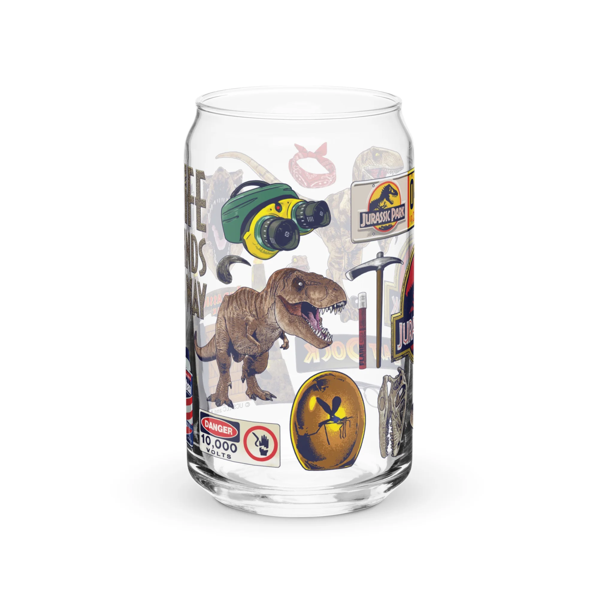 Jurassic Park Icon Collage Can-Shaped Glass - Image 4