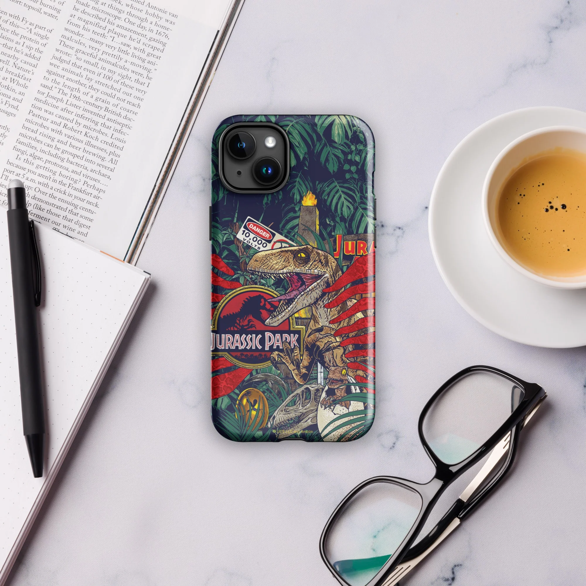 Jurassic Park Jungle Collage iPhone Tough Phone Case - Image 13