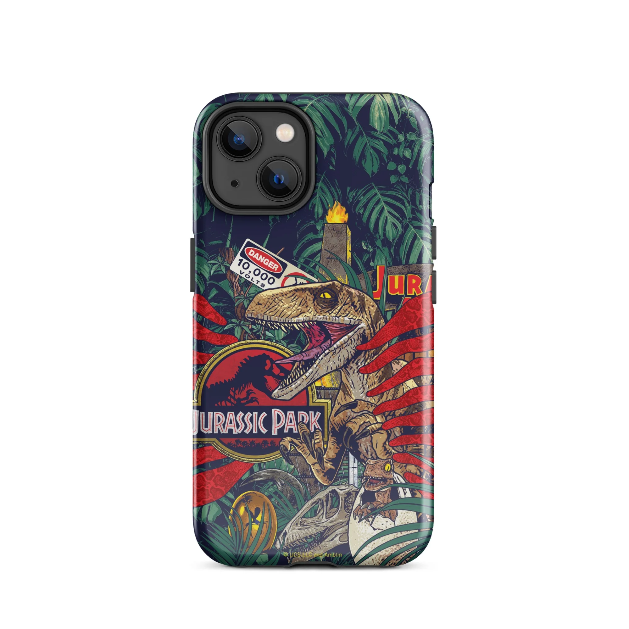 Jurassic Park Jungle Collage iPhone Tough Phone Case - Image 26