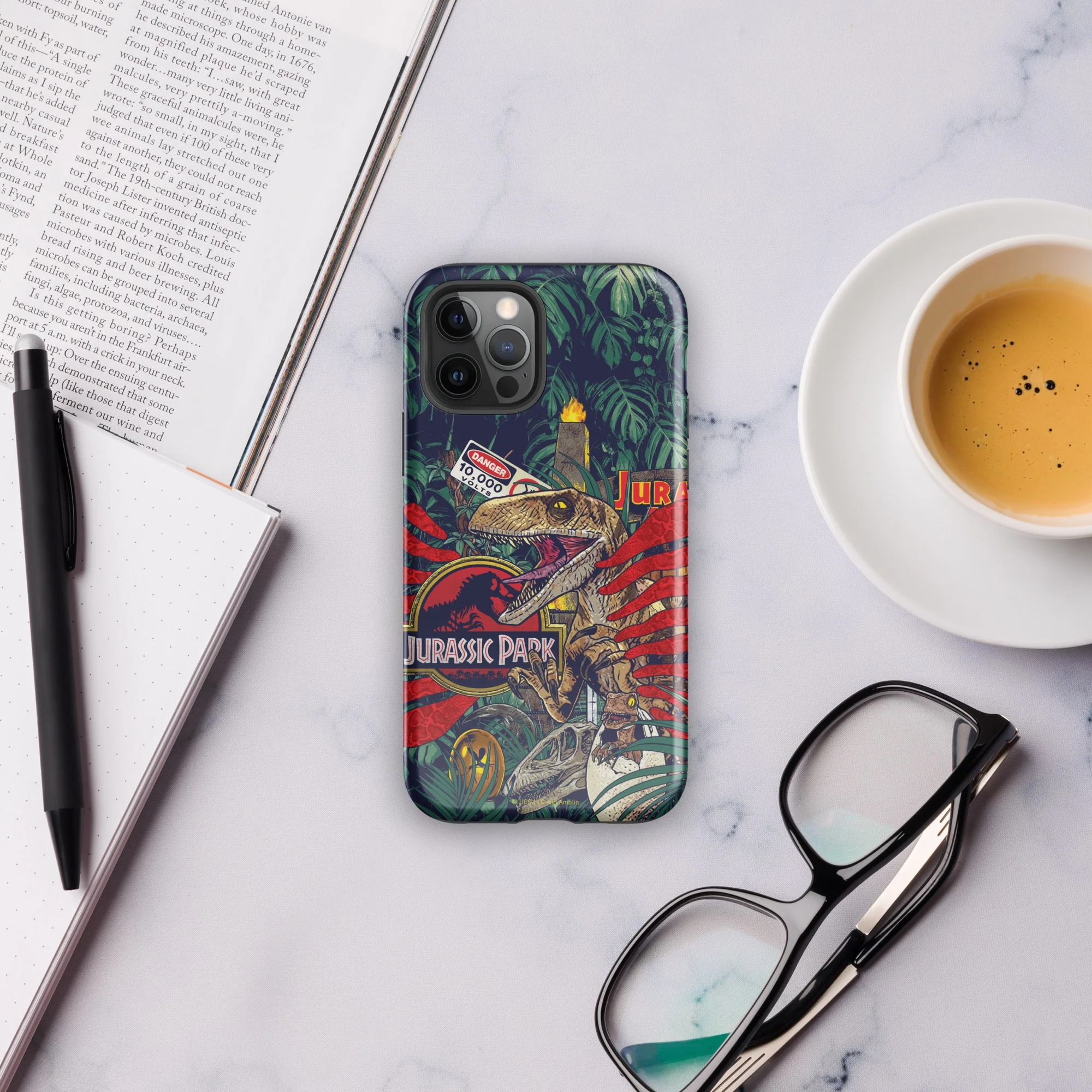 Jurassic Park Jungle Collage iPhone Tough Phone Case - Image 46