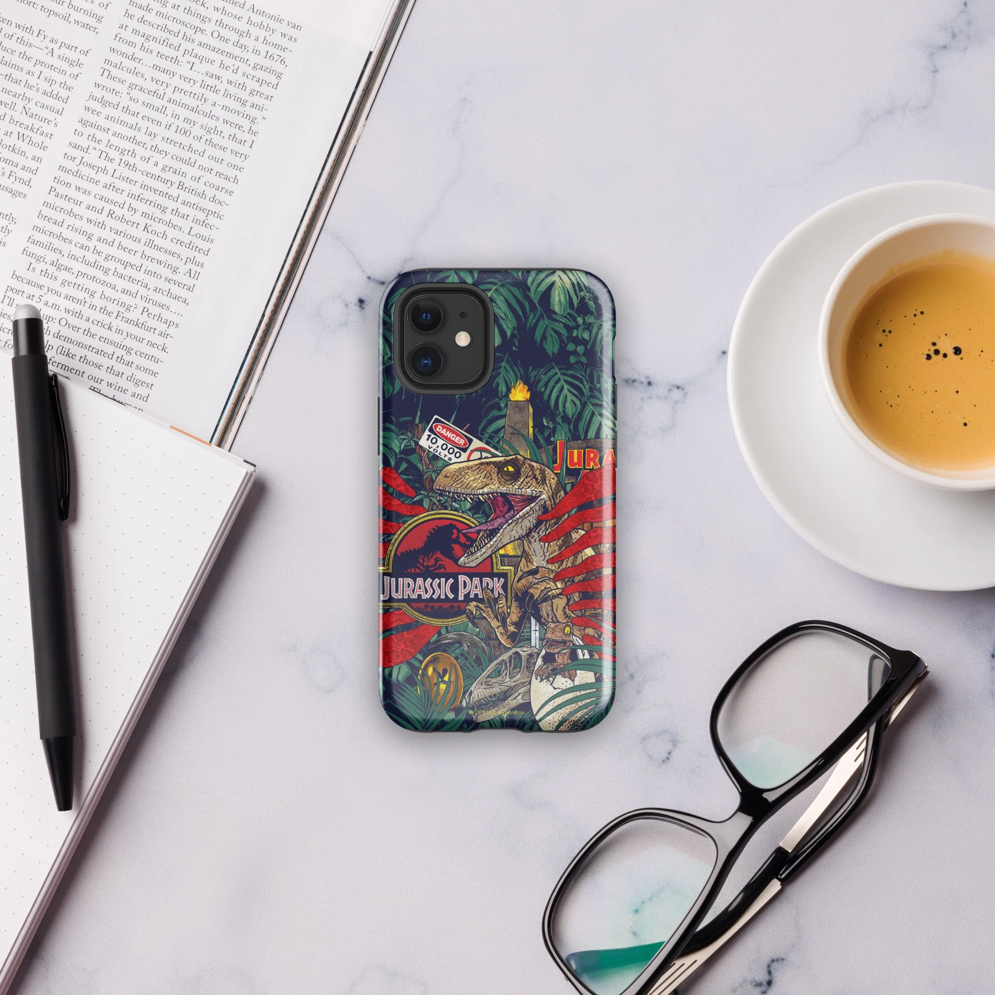 Jurassic Park Jungle Collage iPhone Tough Phone Case - Image 49