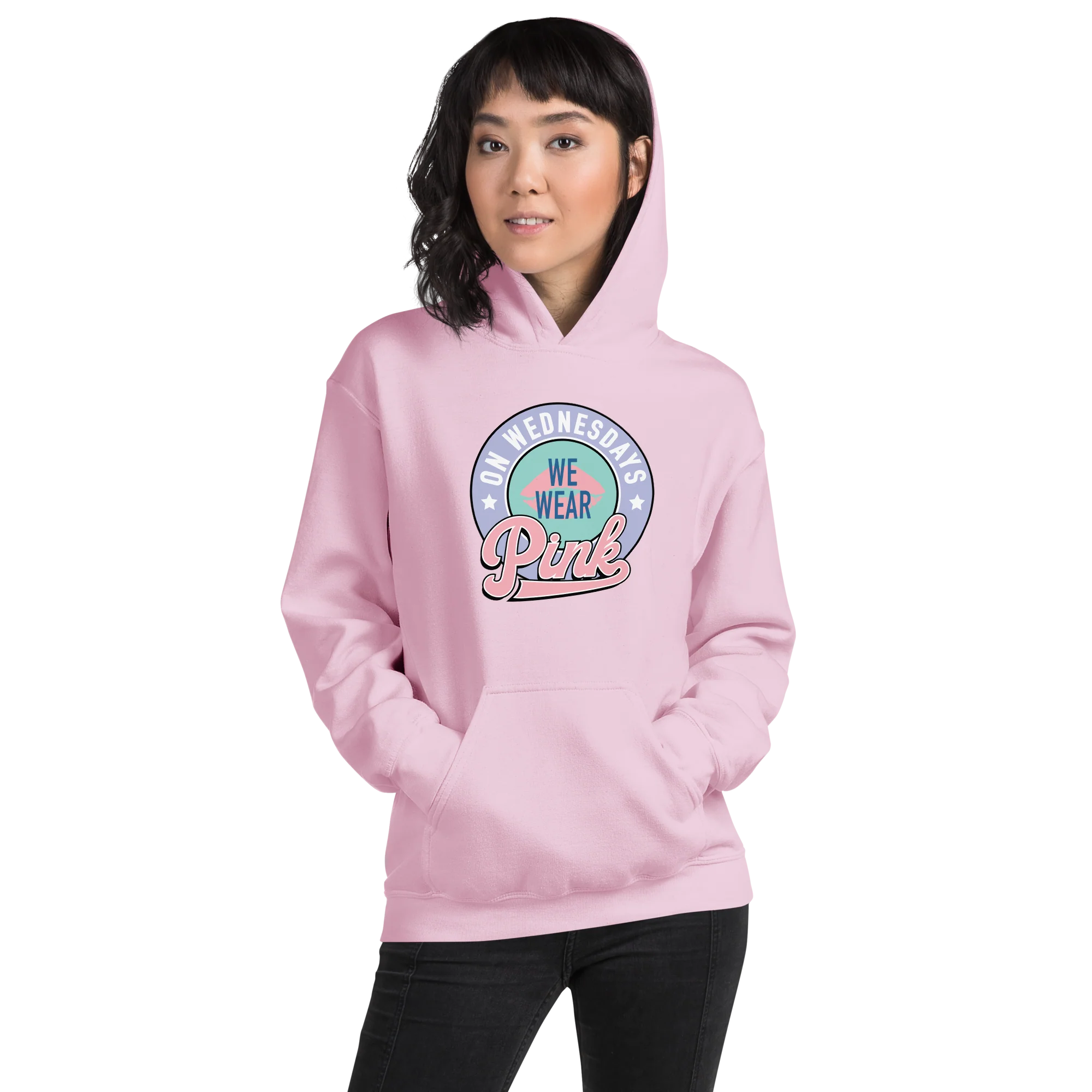 Mean Girls On Wednesdays We Wear Pink Hoodie - Image 3