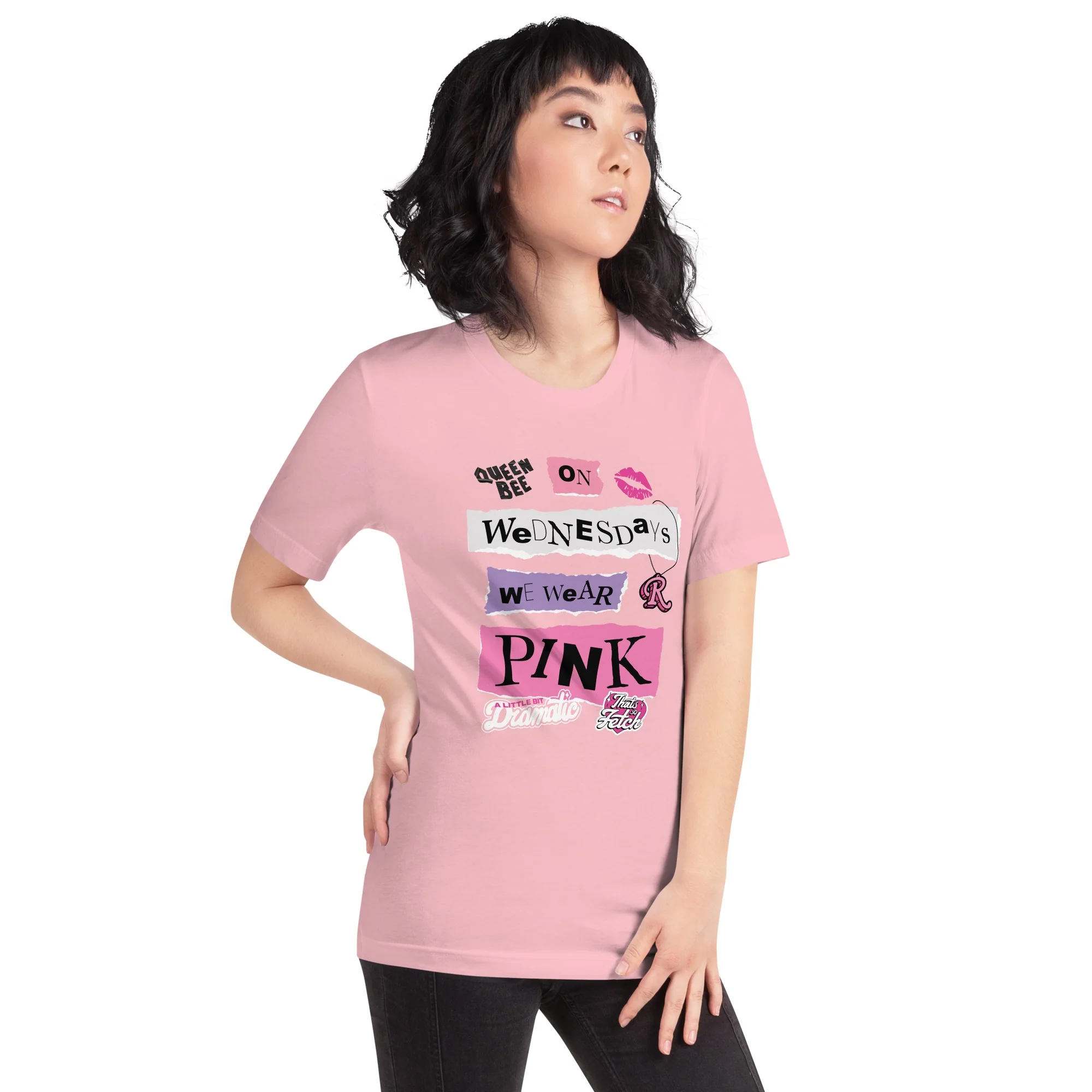 Mean Girls On Wednesdays We Wear Pink T-Shirt - Image 3