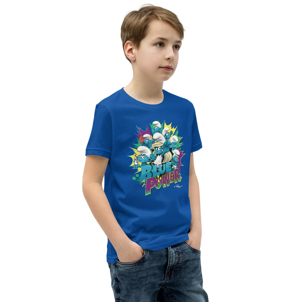 Smurfs Blue Power Youth T-Shirt - Image 3