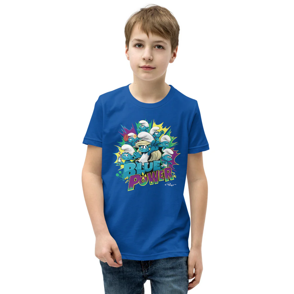 Smurfs Blue Power Youth T-Shirt - Image 4