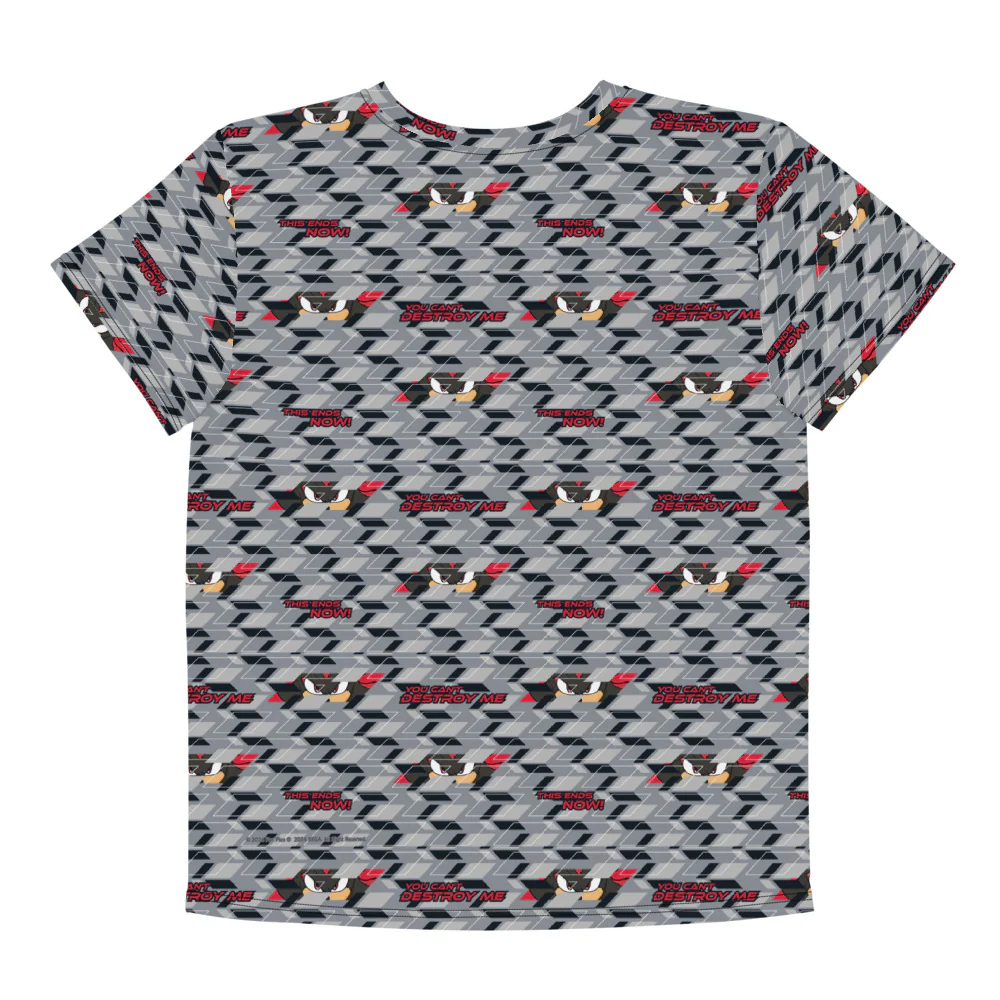Sonic the Hedgehog 3 Shadow Pattern Youth All Over Print T-Shirt - Image 3