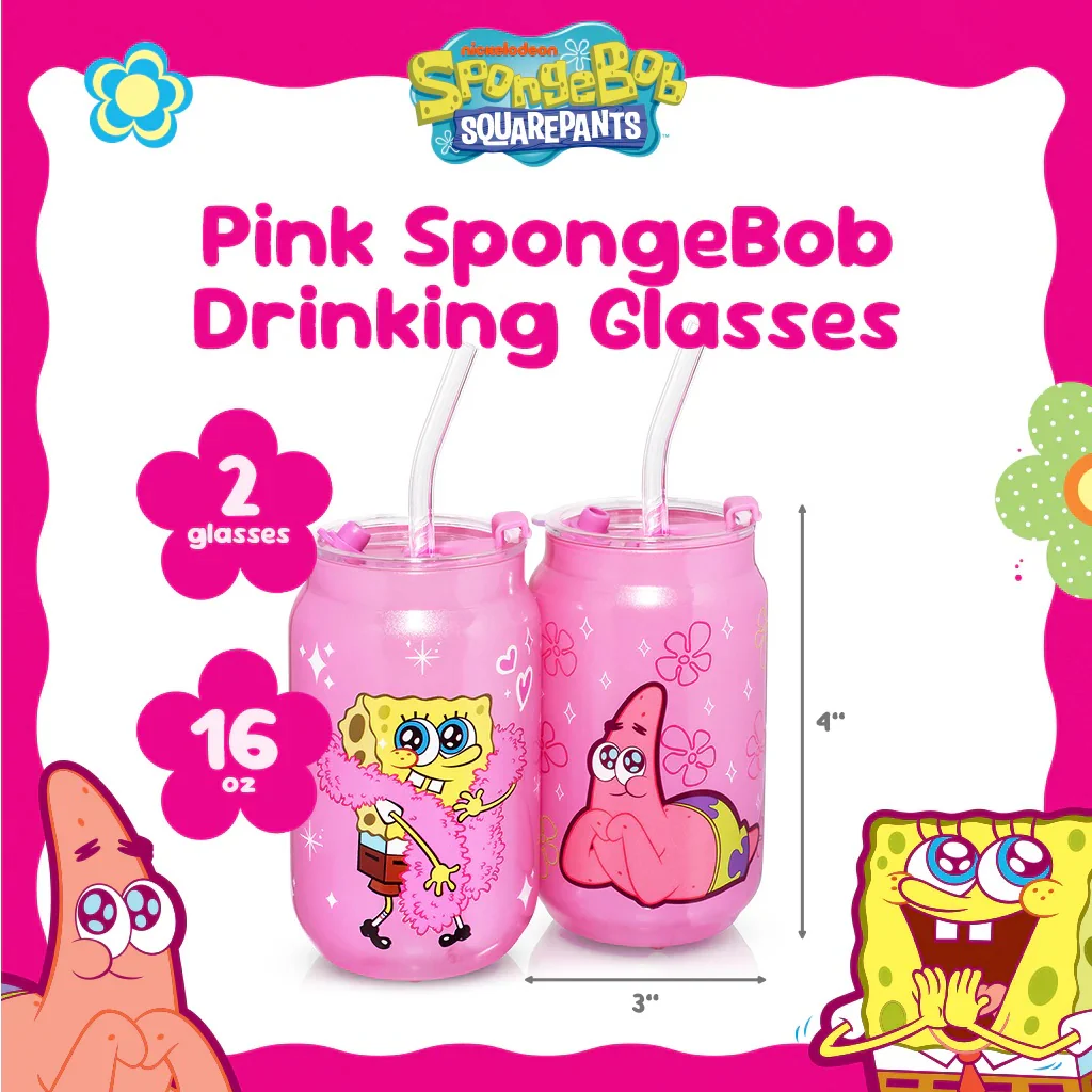 SpongeBob SquarePants Drinking Glasses - Pink - Image 2