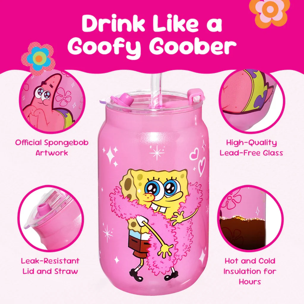 SpongeBob SquarePants Drinking Glasses - Pink - Image 3