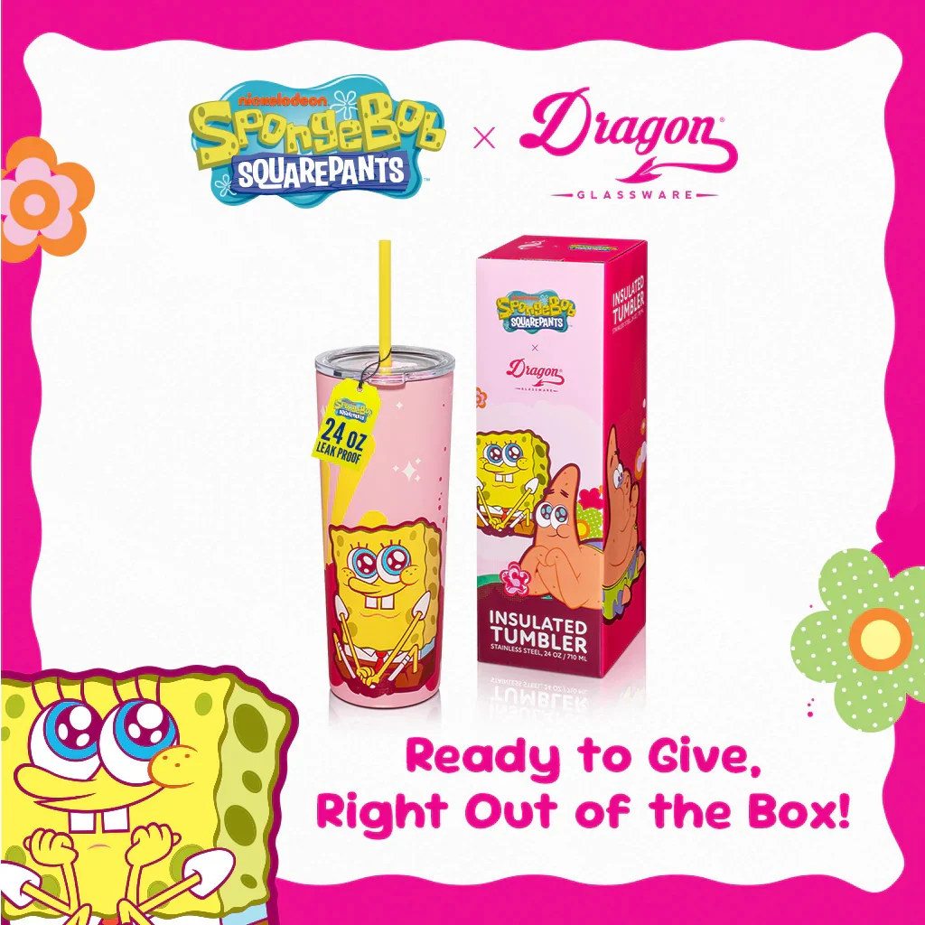 SpongeBob SquarePants Pink Tumbler - 24 oz - Image 3