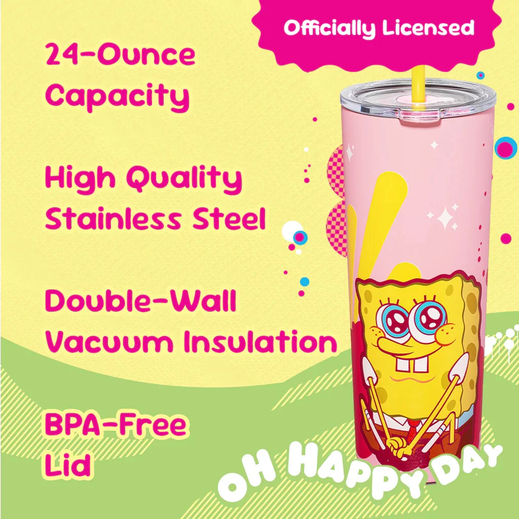 SpongeBob SquarePants Pink Tumbler - 24 oz - Image 5