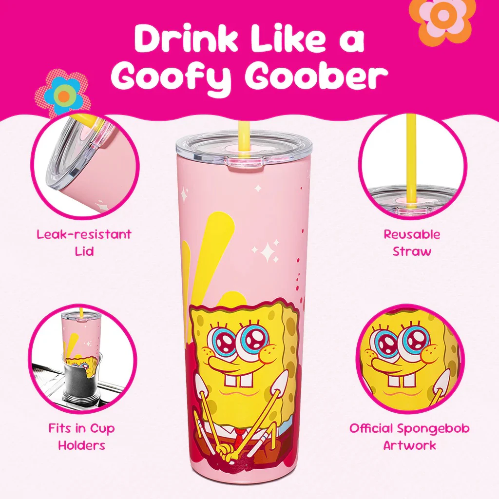 SpongeBob SquarePants Pink Tumbler - 24 oz - Image 6
