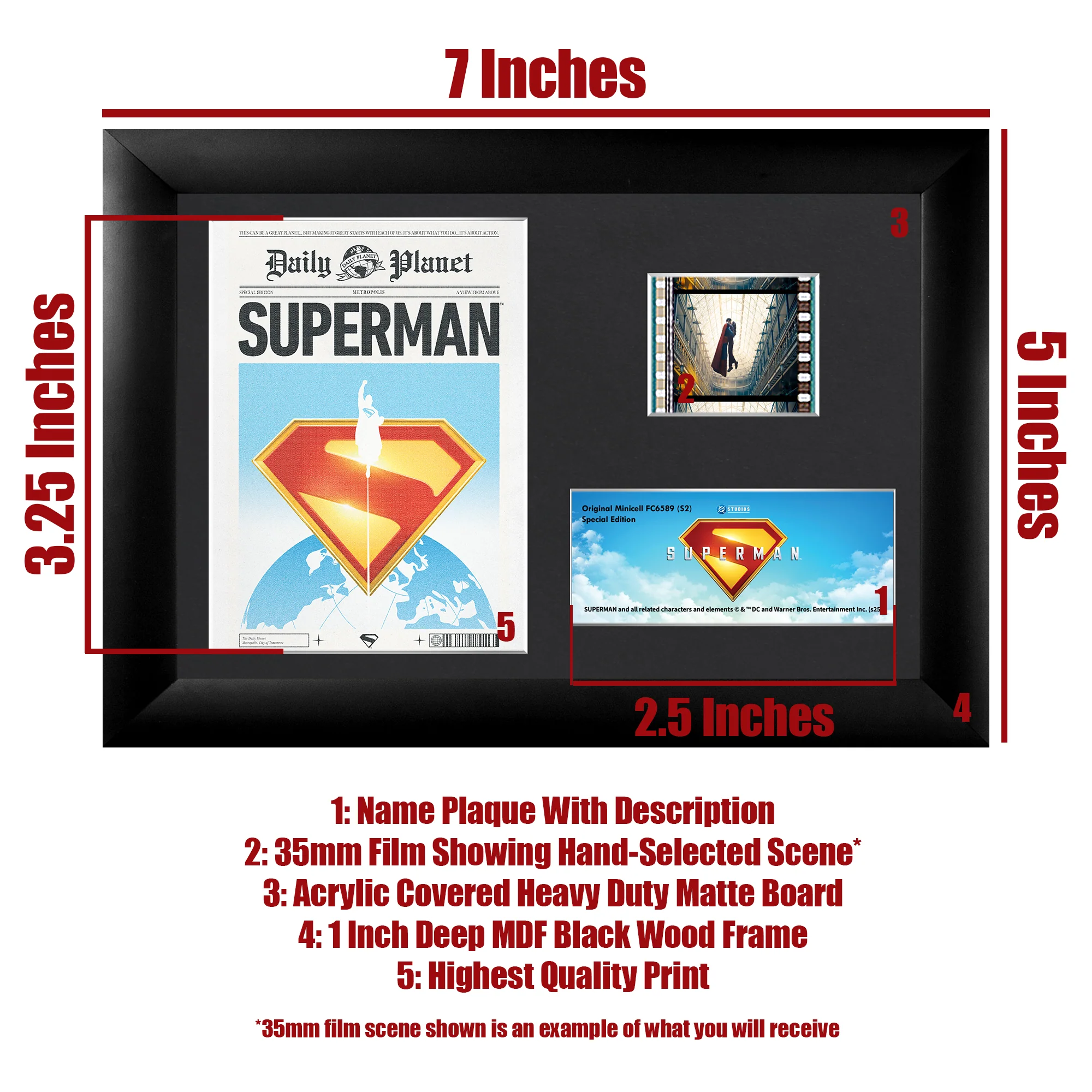 SUPERMAN (2025 Movie) Daily Planet Minicell FilmCells™ Framed Desktop Presentation - Image 4