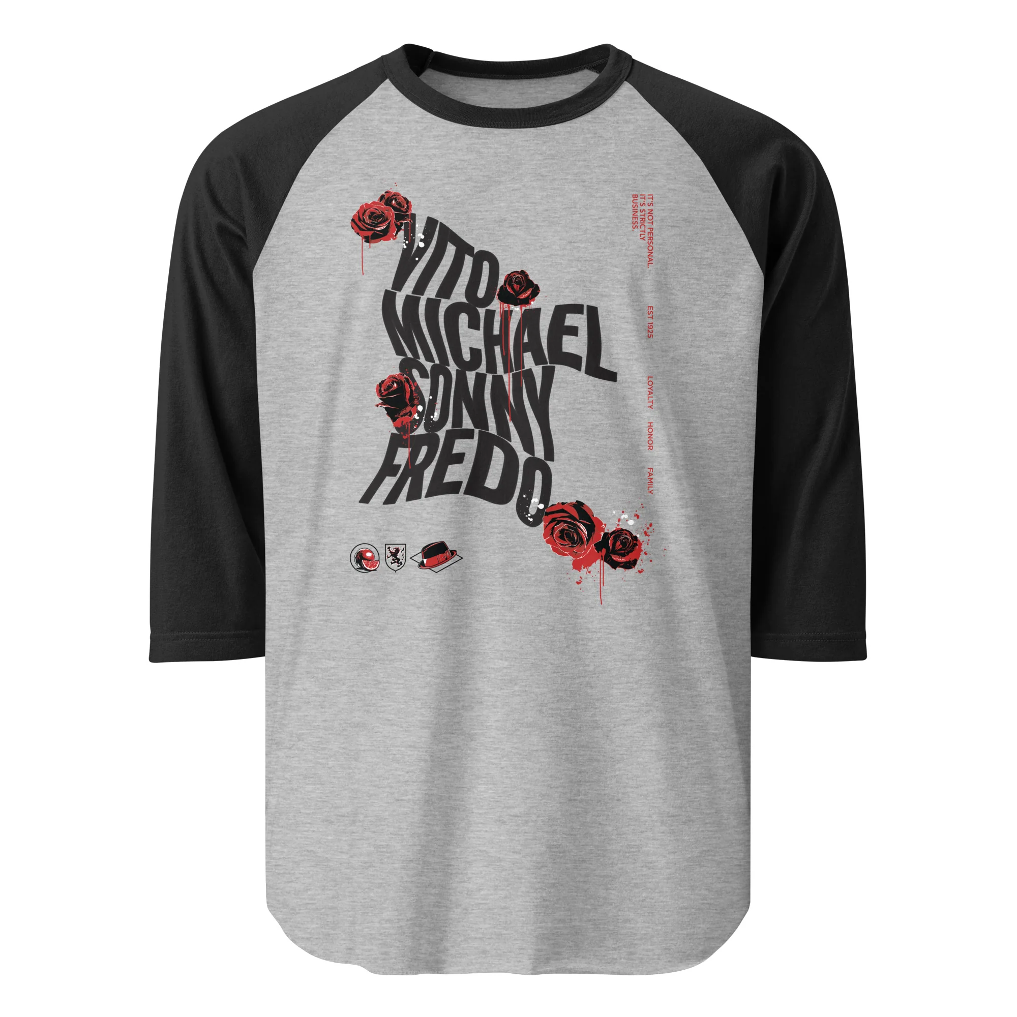 The Godfather Names 3/4 Sleeve Raglan Shirt - Image 5