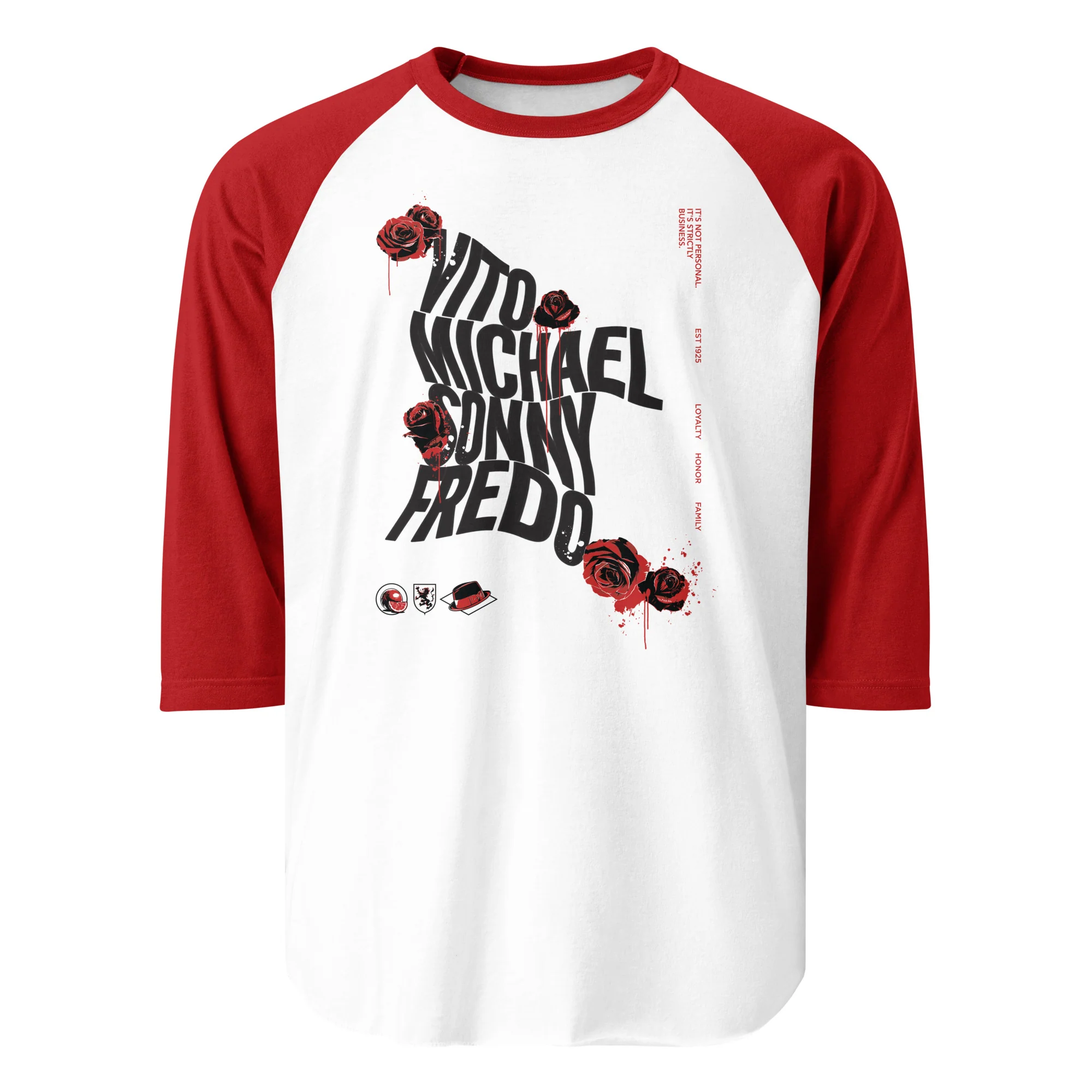 The Godfather Names 3/4 Sleeve Raglan Shirt - Image 6