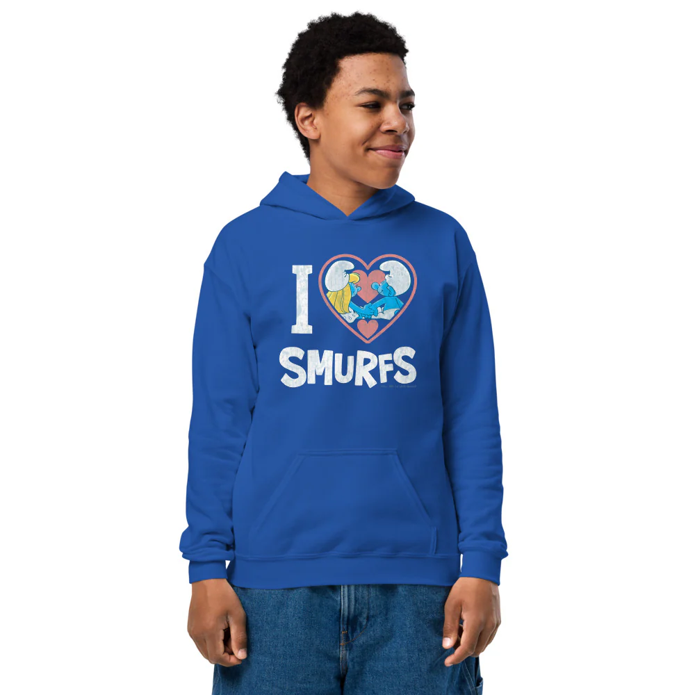 The Smurfs I Love Smurfs Youth Hoodie - Image 3