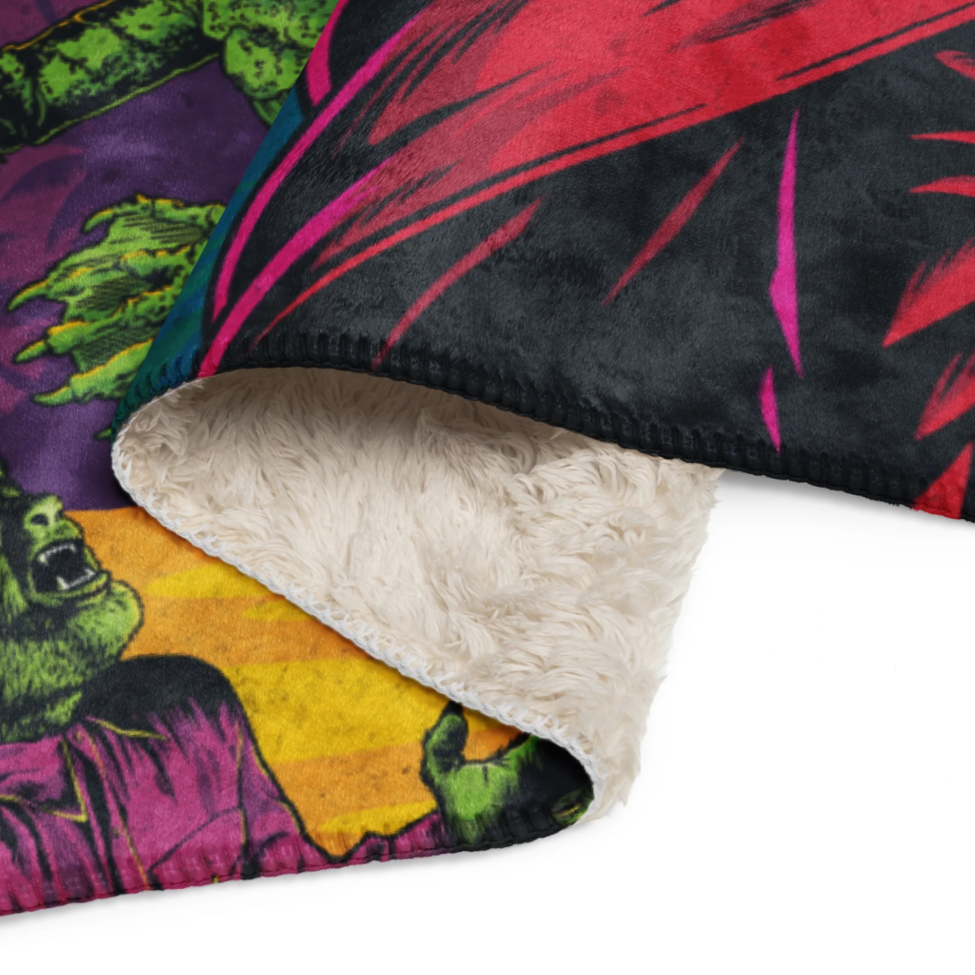 Universal Monsters Comic Pattern Sherpa Blanket - Image 28