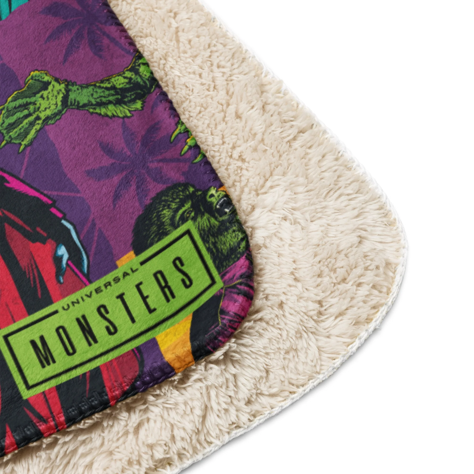 Universal Monsters Comic Pattern Sherpa Blanket - Image 30