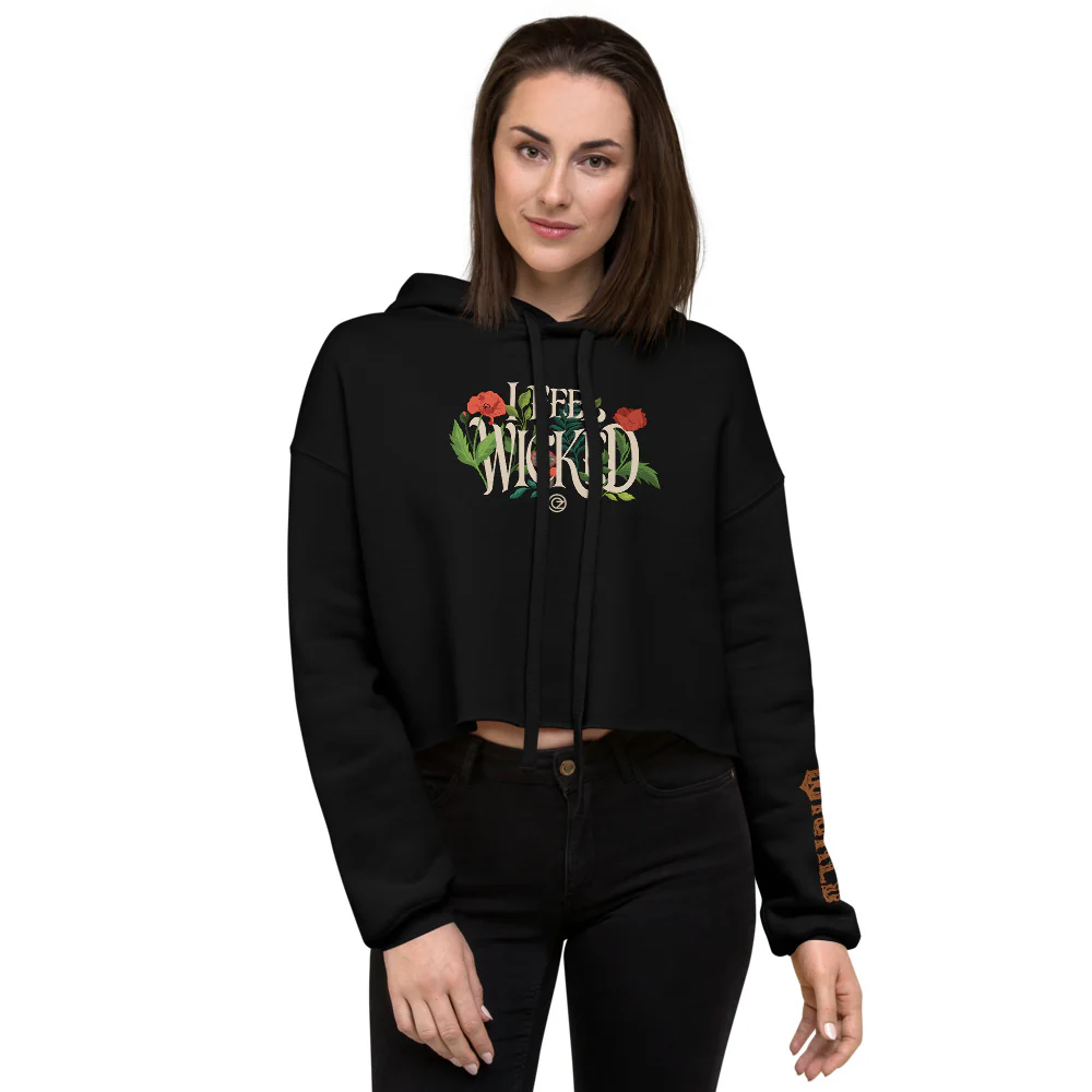 Wicked: For Good Women's Cropped Hoodie "I Feel Wicked" - Image 2